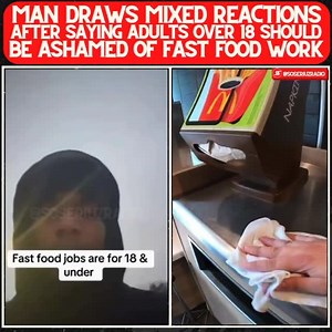 Man calls fast food jobs shameful for workers over 18 and receives mixed reactions 😰 Y’all agree or disagree with him ⁉️⬇️ #fastfood #adulthood #worklife | soseriuzradio
