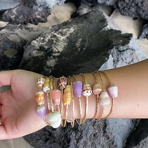 Gold Cone Shell Bangle: Hammered 14k Gold Fill Hawaiian Bracelet - Etsy