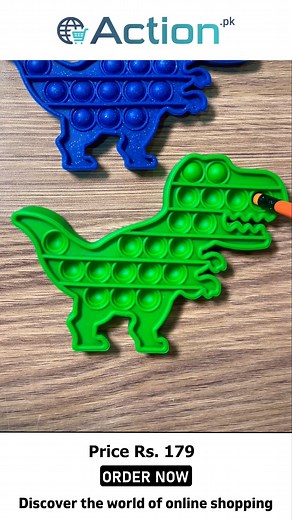Introducing fidget toy, dinosaur shape pop, Washable & reusable, for Kids! #fidgettoys #fidgets #dinasourstoy #kidsplaying #FunToys #toysforkids | Action.pk