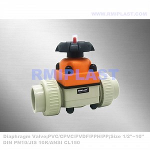 [Hot Item] Plastic Diaphragm Valve Pph Body PP-GF Bonnet EPDM Membrane Socket Weld Connection Pn10 Wheel Operate with Position Indicator