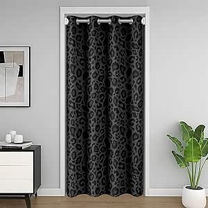 Castle Fairy Gray Wild Animal Skin Door Curtain 52" W X 80" L,African Cheetah Wildlife Door Drape Temporary Door Curtain,Leopard Print Doorway Curtain for Kids Boys Girls Teens