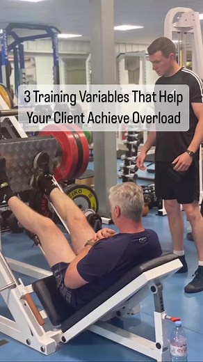 Here's 3 Training Variables That Help Your Client Achieve Overload mid- set:1️⃣ RATE = slow down the tempo of the repetition especially in the eccentric phase. This puts the muscles under tension for longer ⏱️... making it instantly harder i.e. on a press up; get your client to lower slowly to the floor, increasing the duration of the eccentric phase 2️⃣ R.O.M = Make the exercise harder by increasing range of movement. i.e. On a press up, get the nose to the floor, on a squat, lower another inch