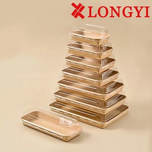 [Hot Item] Disposable Kraft Paper Picnic Box Camping Food Container Sushi Takeout Box Fruit Bento Box