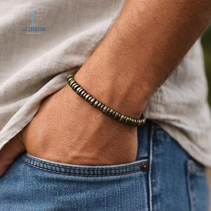 Men's Pyrite Crystal Healing Bracelet -natural Gemstone Abundance Bracelet- Solar Plexus Chakra, Prosperity Gift - Etsy