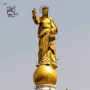 [Hot Item] Factory Custom Outdoor Church Gold Metal Mother Mary Sculpture Bronze Virgin Mary Statue