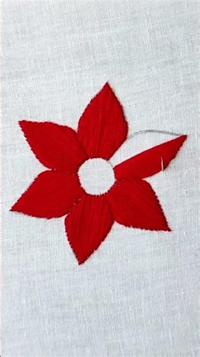 Handmade embroidery flower 🌺 #embroidery #stitch #threads #diyflowers #tutorial #yarn #keşfet