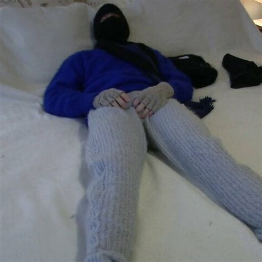 Sweater Fetish, soft blue Angora with POV cum shot