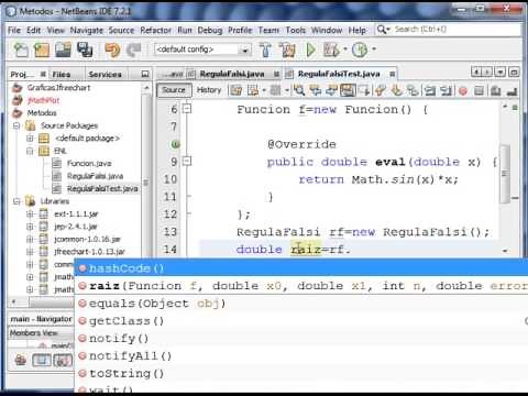 Metodo de la Posicion Falsa o Regula Falsi en Java