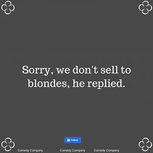 A blonde went to an appliance store sale and found a bargain. | Comedy Company