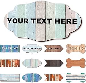 Personalized Custom Wood Text Signs - Farmhouse Decor - Custom Patterns - Blank Shaped Wood Signs - Home Custom Multi-graphics Signs - Kitchen Rustic Wall Decor - Great Custom Gift for Him or Her