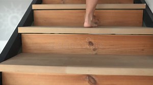 Barefoot Woman Walking Up the Stairs Stock Video - Video of stairs, standing: 220112025