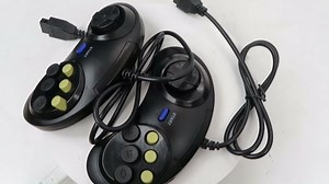 Xspeedonline 2Pcs Wired Game Controller with 8-Way Directional Pad 6-Digital Buttons for Nintendo SNES Platform, Gamed Joystick Compatible for Sega Genesis, Black