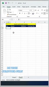 31K views · 492 reactions | Apply automatic border in exel...