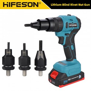 HIFESON 18V ไฟฟ้า Rivet เครื่องมือชาร์จ Riveter Riveting Nut เครื่องมืออัตโนมัติตาบอด Rivet สำหรับ M5 M6 M8ถั่วเครื่องโลดโผน | Lazada.co.th
