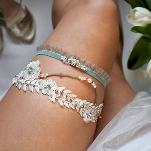 Set of Two Wedding Garters,bridal Accessories, Luxury Bride, Wedding Ceremony Accessories, Keepsake, Garter for Bride, OLIVIA, RTG No Change - Etsy