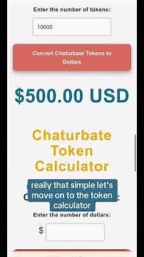 Try This Simple Chaturbate Token Converter and Calculator Tool 🪙↔️💲