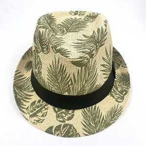 [Hot Item] Palm Tree Pattern Printing Beach Men Summer Fedora Hat