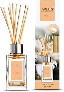 Areon Home Luxury Perfume Reed Diffuser + 10 Rattan Reeds, Neroli 85 ml