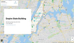 Google map with address block - Template by Nicepage