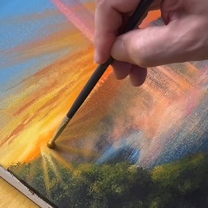 150K views · 9.7K reactions | Sunset Waterfall Acrylic Painting #art #painting #acrylicpainting | Joony art | Facebook