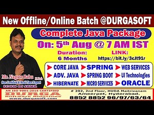 Complete Java Package Offline/Online Training @ DURGASOFT