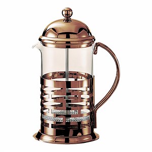Service Ideas Brick Press 11.8 oz. Bronze Stainless Steel and Glass French Press T277BRNZ