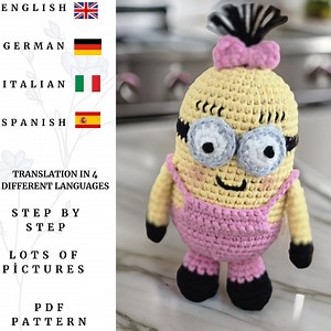 Fancy Amigurumi Minion Crochet Pattern, DIY Plush Toy, Easy Crochet PDF, Crochet Your Own Fancy Minion, Cute Fancy Minion Plush, - Etsy