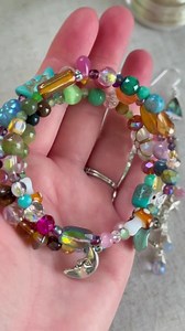 Memory Wire Beaded Bracelet, Whimsical Beaded Bracelet, Czech Glass Beads - Etsy