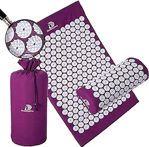 Acupressure Mat and Pillow Set with Hot/Cold Gel Pack - FSA/HSA Eligible Acupuncture Mat for Back, Neck, Head Pain, Relieve Sciatica, and Aches at Pressure Points - Natural Sleeping Aid by DoSensePro