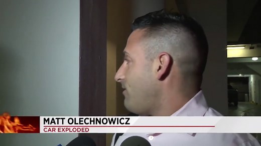 Car explodes after falling nine stories at Miami parking garage