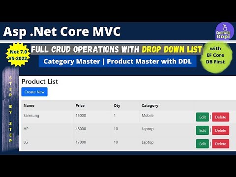 🚀 Full CRUD Operations with DropDownList in ASP.NET Core | CRUD Application with ASP.NET Core
