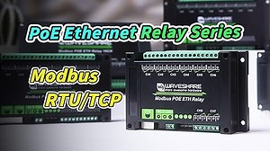 Waveshare 16-Ch Ethernet Relay Module, Modbus RTU/Modbus TCP Protocol, Ethernet Communication, Support PoE, Various Isolation & Protection Circuits, Industrial Grade Rail-Mount Case