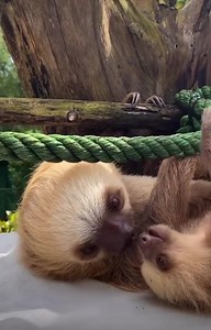 Sloth kisses from Jaguar Rescue Center’s cutest duo, Turanga and Mirada. 💞🦥 What makes these two sloths different from JRC’s other residents is that they have a genetic condition that impairs them from growing. You can symbolically adopt Turanga and help give her a better life at JRC, HERE 💛🦥👉 https://www.jaguarrescue.foundation/en-us/SupportUs/AdoptanAnimal Via @jaguarrescuecentercr (IG) 🌍👉 #WorldAnimalNews Peace 4 Animals | World Animal News