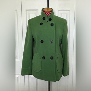 Green Double-Breasted Pea Coat
