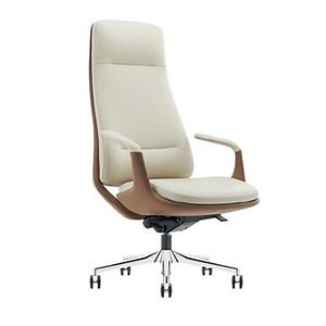 [Hot Item] Wholesale High Back Reception Chair Ergonomic Swivel Executive White Leather Manager Chair