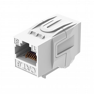 [Hot Item] Factory Price RJ45 CAT6 Ethernet Socket Module 180 Degree White Unshielded Keystone Jack