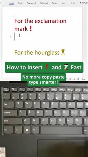 How to Insert ❗ and ⌛ Fast No more copy paste type smarter!👍 #workhacks #wpsoffice #computertips