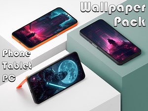 Cyber Samurai Wallpaper Pack: Neon Japan, Futuristic Backgrounds (digital Download) - Etsy