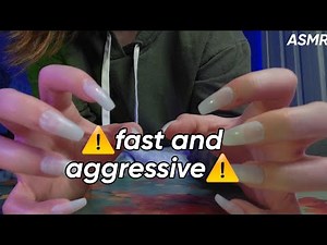 ASMR ♡ fast and aggressive build up tapping and scratching (no talking)