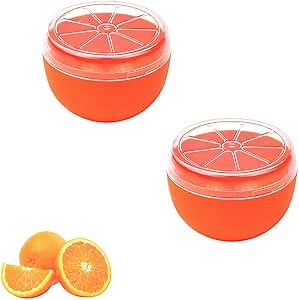 2 Pack Reusable Onion Storage Containers for Refrigerator - Keep Fresh Leftover Onion Saver Holder for Fridge (Citrus Junos)