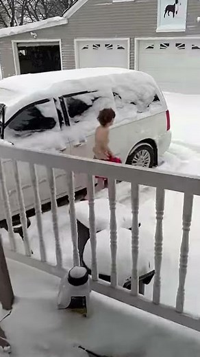 Jump into snow in underwear challenge