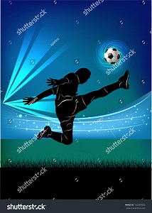 Vector Illustration Football Player Kicking Ball Stock Vector (Royalty Free) 122569420 | Shutterstock