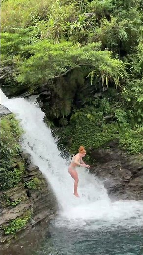 Epic Waterfall Jump With a Beautiful Girl ✨ #CliffJumping #Travel