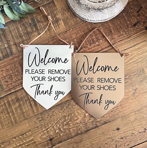 Welcome Please Remove Your Shoes Acrylic Entryway Sign - No Shoes Sign - Front Door Sign - Shoes off Sign - Etsy
