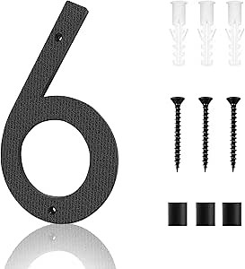 10 Inch Floating Black House Number for Outside | Large House Numbers Modern | Address Number/Door Garage Gate |911 Visibility Signage (1)