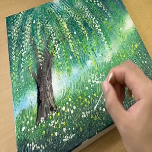 Step by step for Beginners / Scratch Painting Technique Using a Fork | Acrylic Painting Techniques