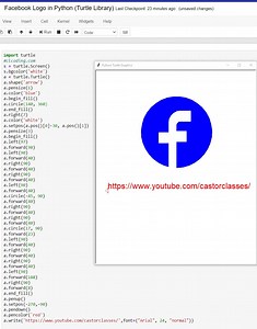 Facebook Logo in Python Turtle Library | Python Coding
