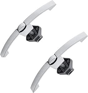 Chrome Arc Push Button Pull Lock Handle Lock for Caravan, RV, Cupboard, Yacht, Boat Cabinet Drawer, Zinc Alloy Handle Lock for Caravan RV Cabinet, Hanging Cabinet Door Handle Trailer (2 Pack, Silver)