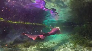 MERMAID ON THE BEACH AND SWIMMING UNDERWATER