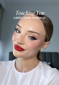 Cabin Crew Makeup Tutorial: Red Lip Flight Attendant Look
